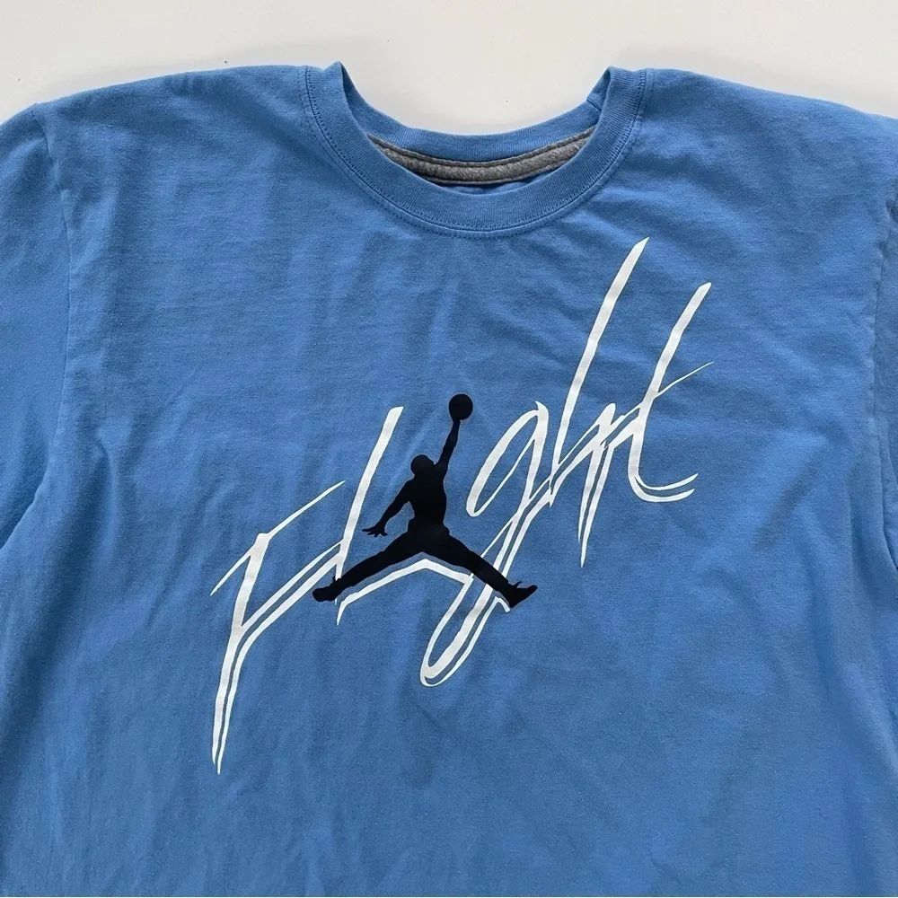 JORDAN Flight Jumpman Light Blue Crewneck Short sleeve Tee Size Medium